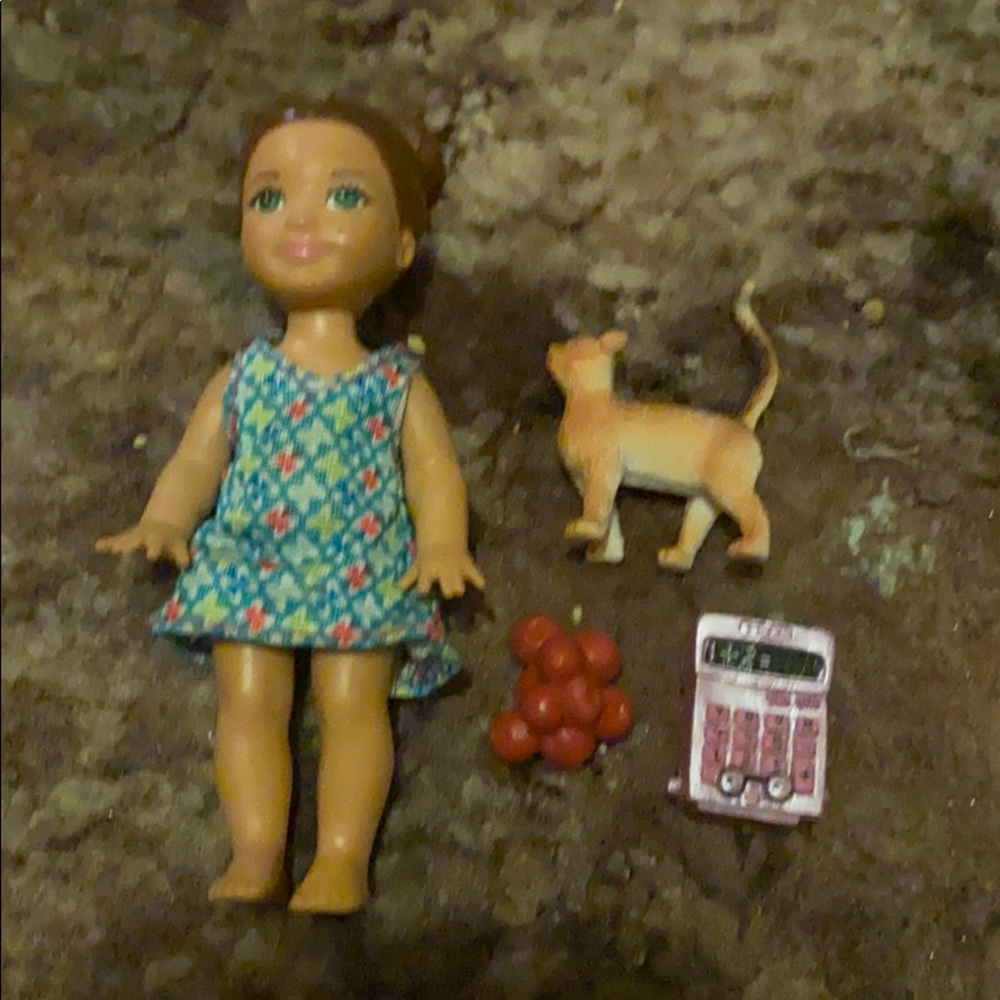 Doll and cat play set.